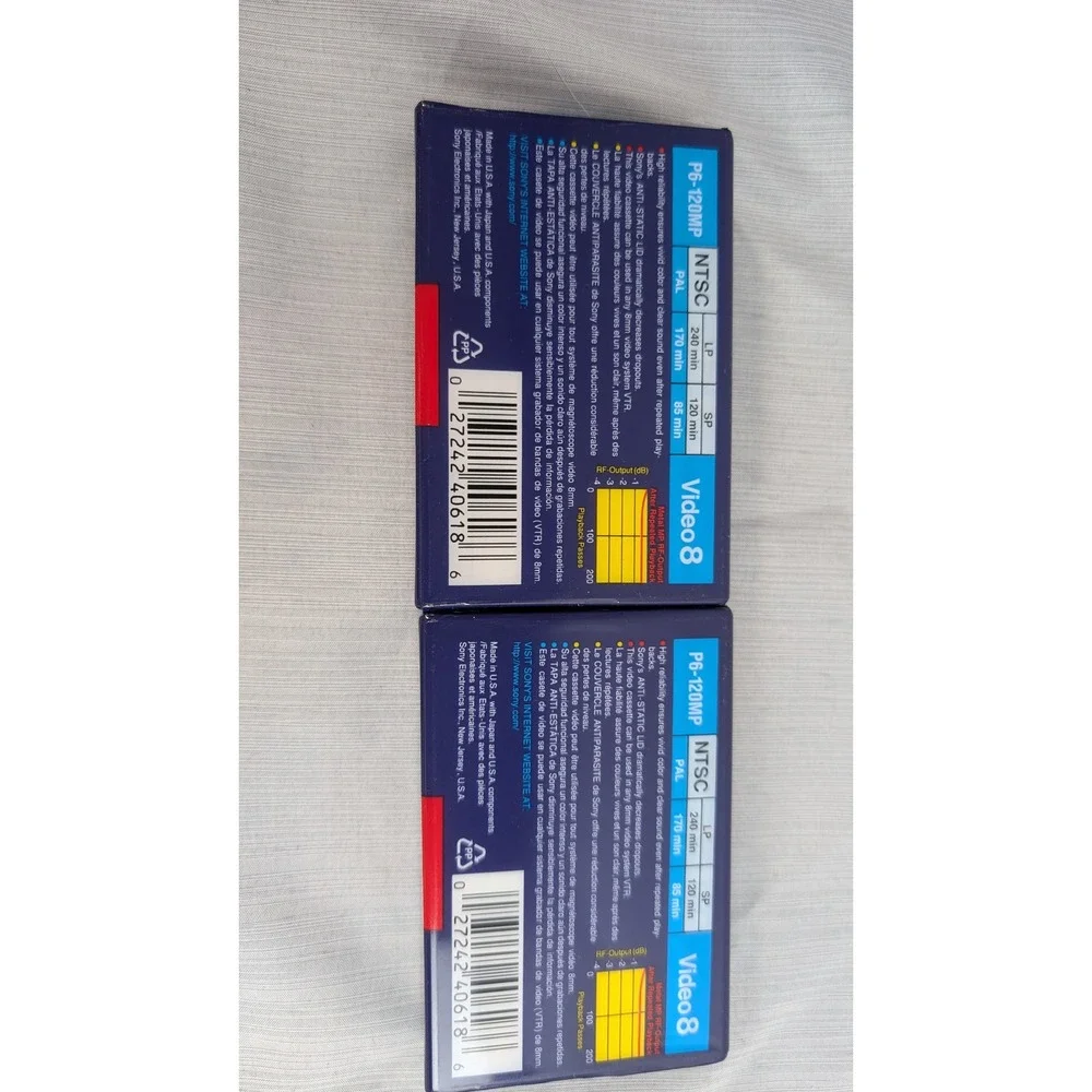 Sony 8mm Video Cassette P6-120MPC 2-Pack 120min Standard Grade MP Tape
